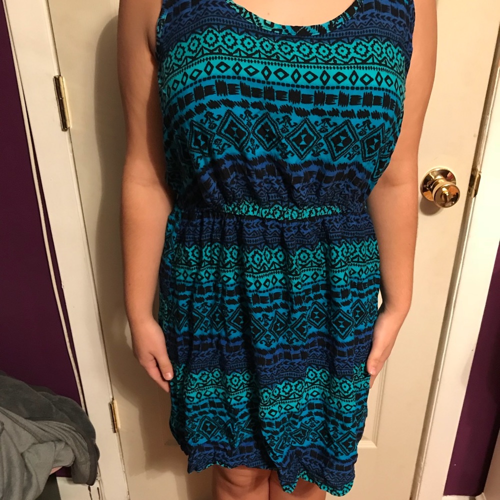 Blue print dress